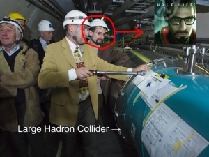 Gordon Freeman spotted at cern.